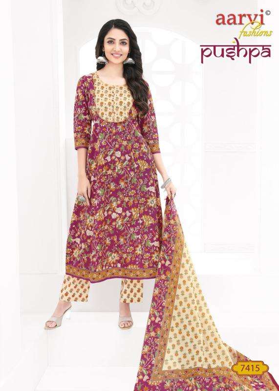 Pushpa Vol 1 By Aarvi Cotton Printed Kurti With Bottom Dupatta Orders In India